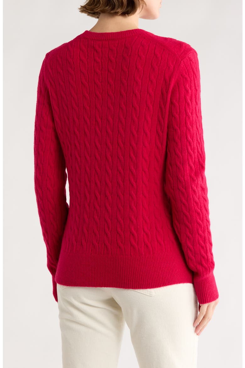 Cable Knit Pullover Sweater, Alternate, color, FUSCHIA