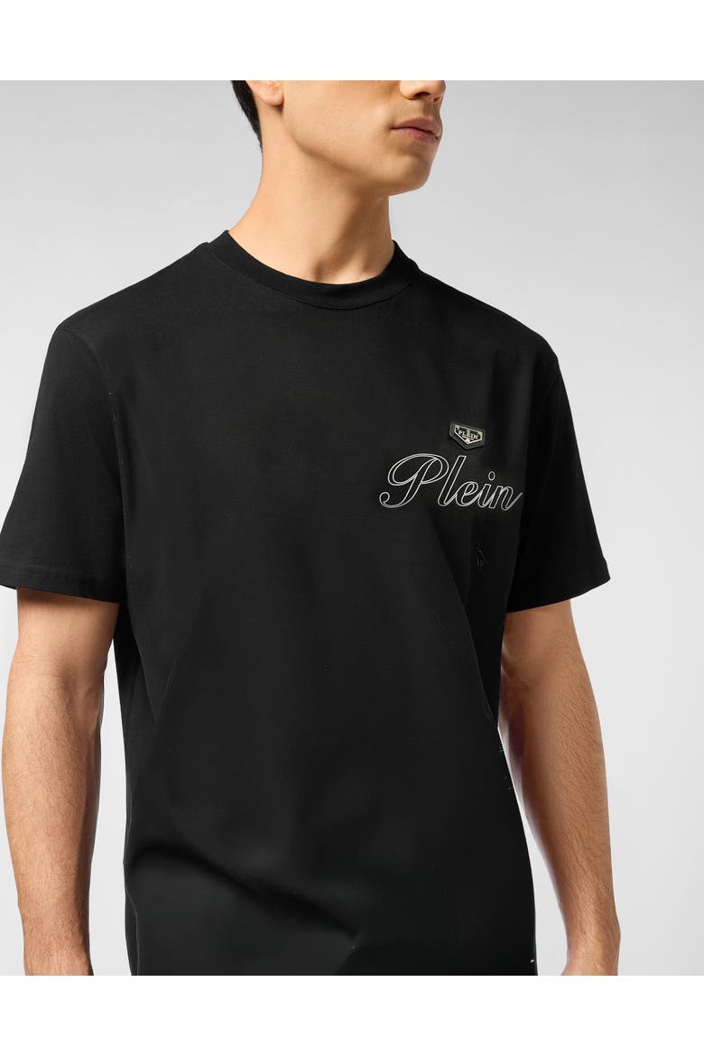 Jersey T-Shirt Roundneck Plein Men, Alternate, color, black/white