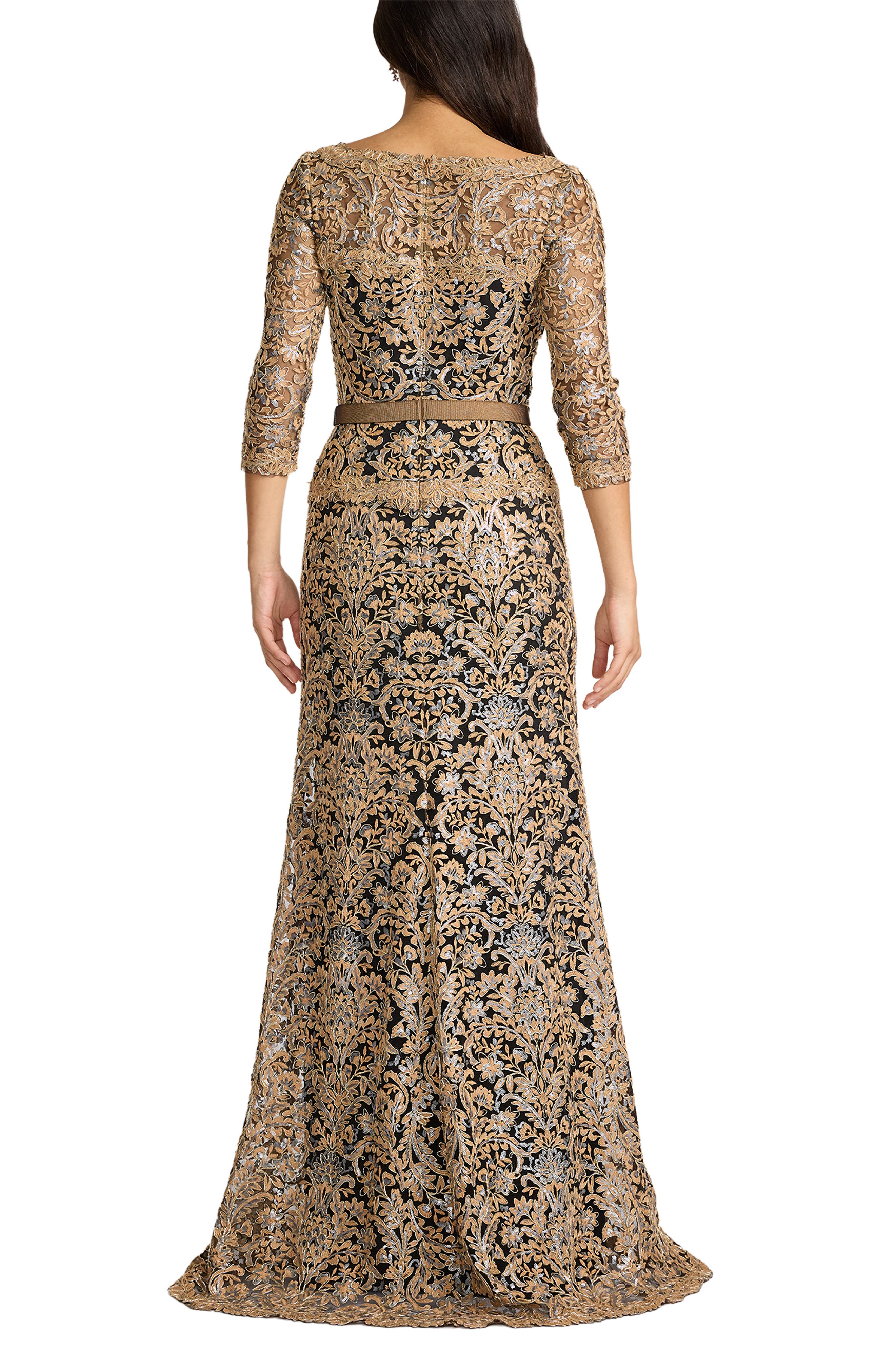 Embroidered Sequin Gown - image 2