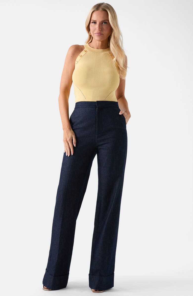 Marciano Loli Button Sweater Tank, Alternate, color, Grated Lemon