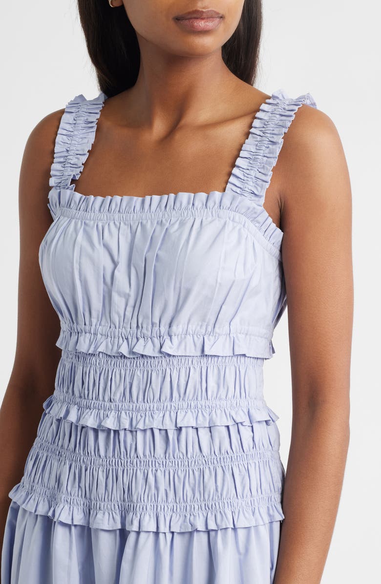 Eliza J Cotton Midi Sundress, Alternate, color, Chambray B