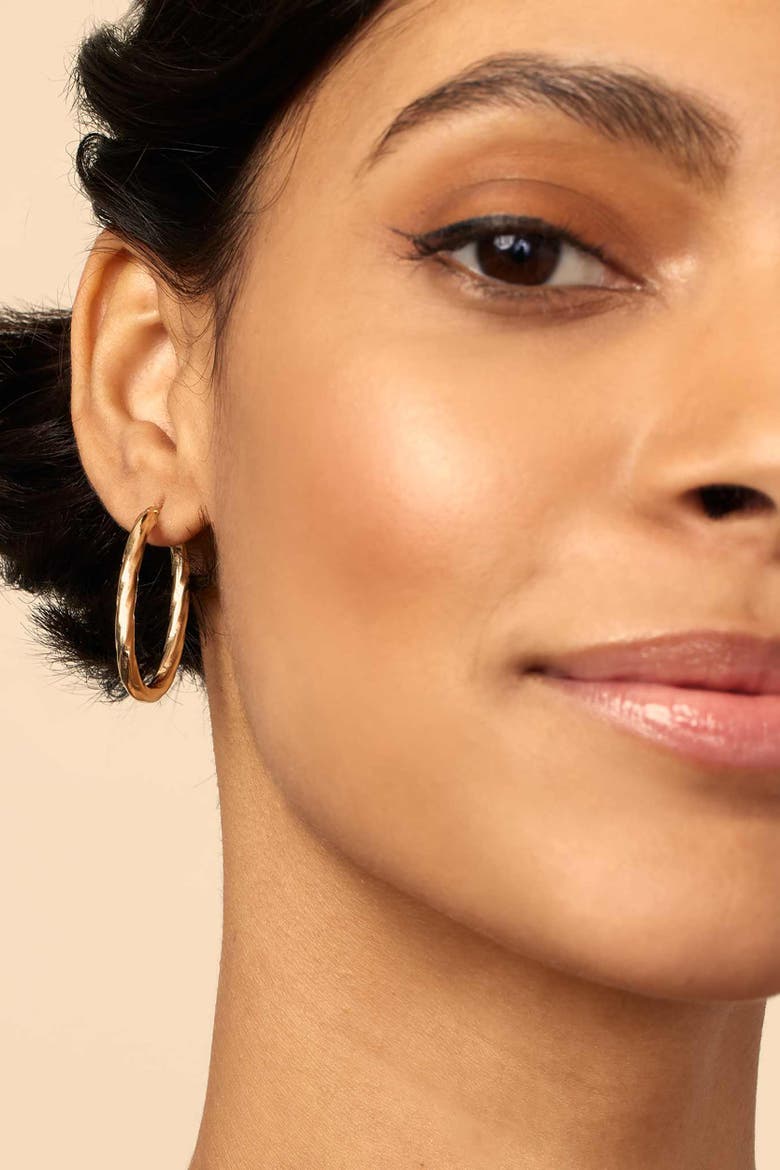 14K Yellow Gold Goddess Oval Hoops, Alternate, color, Yellow Gold
