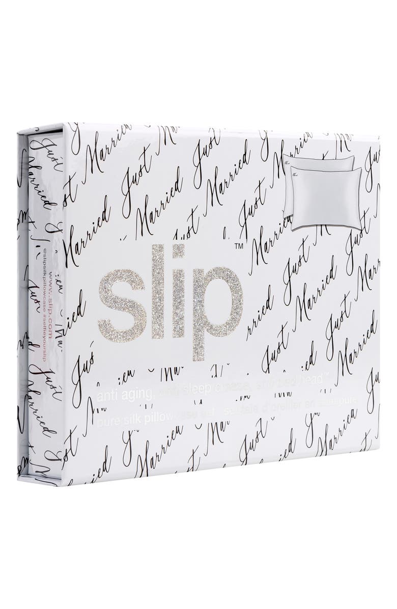 slip Just Married Pure Silk Pillowcase Duo, Alternate, color,