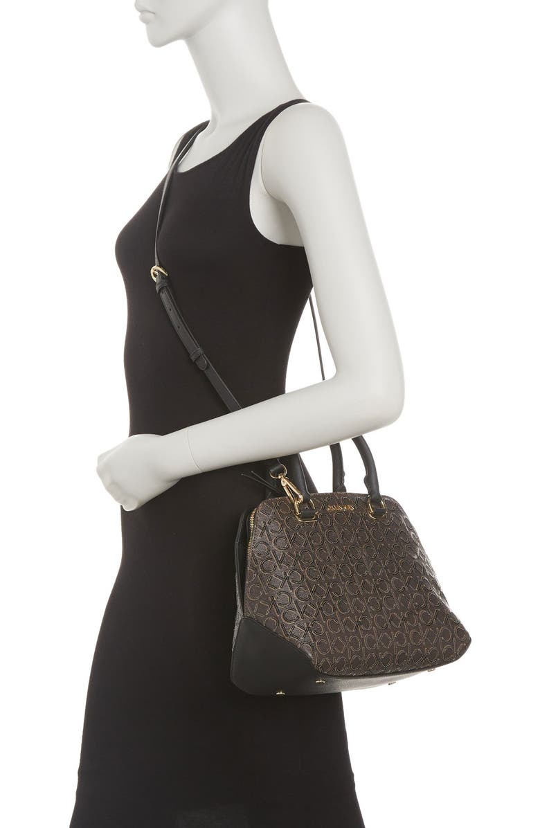 Calvin Klein Hayden Signature Triple Compartment Shoulder Bag Satchel, Alternate, color,