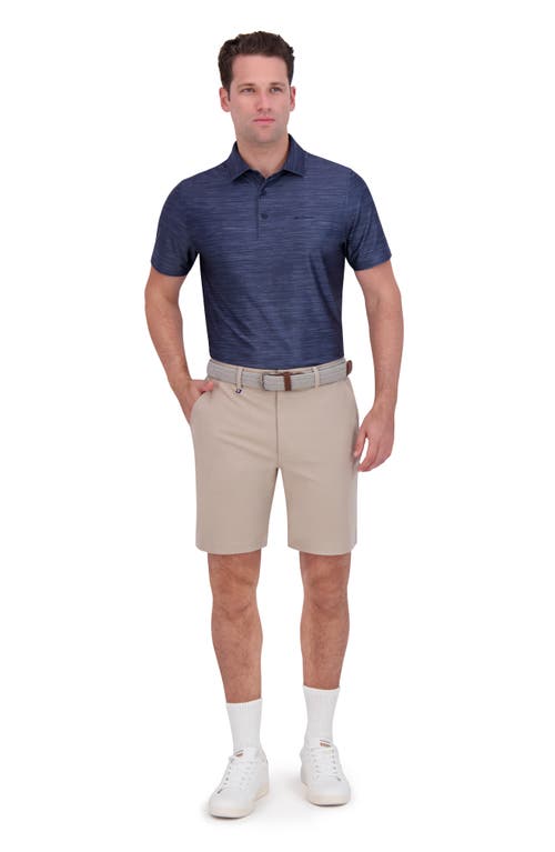 Ben Sherman Mélange Stretch Tech Polo In Blue