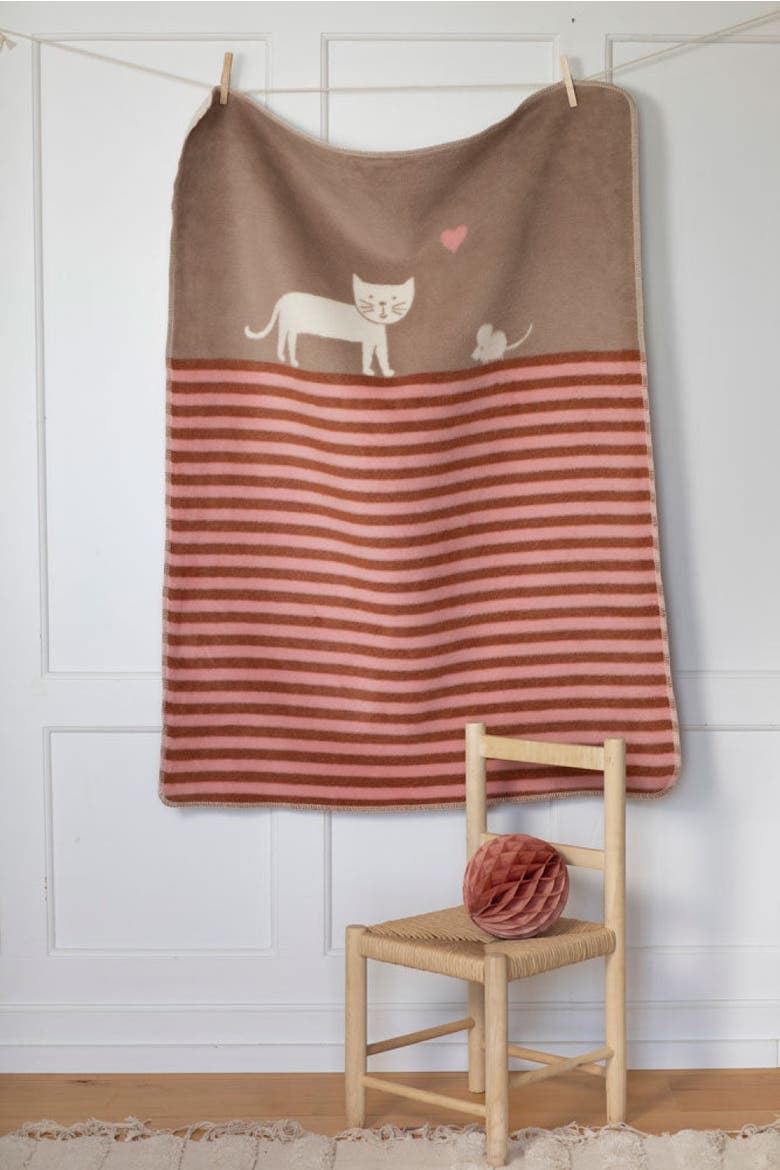 Maja Organic Cat Baby Blanket, Alternate, color, Rouge