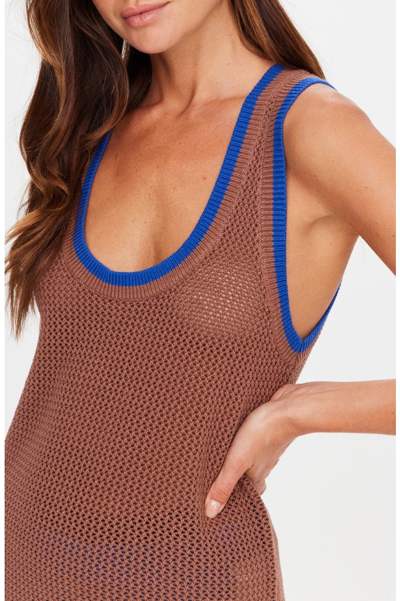 Avalon Wales Organic Cotton Mesh Tank Top, Alternate, color, BROWN