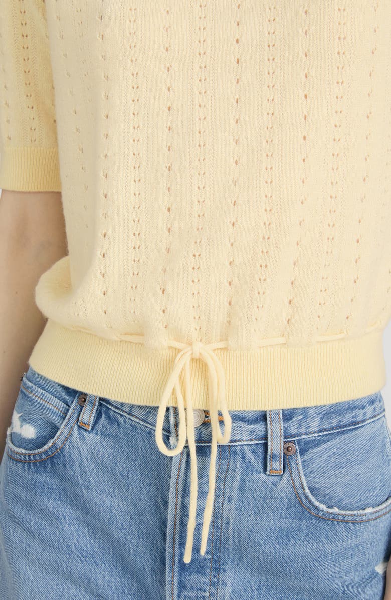 FRAME The Cashmere Charm Pointelle Sweater, Alternate, color, Canary