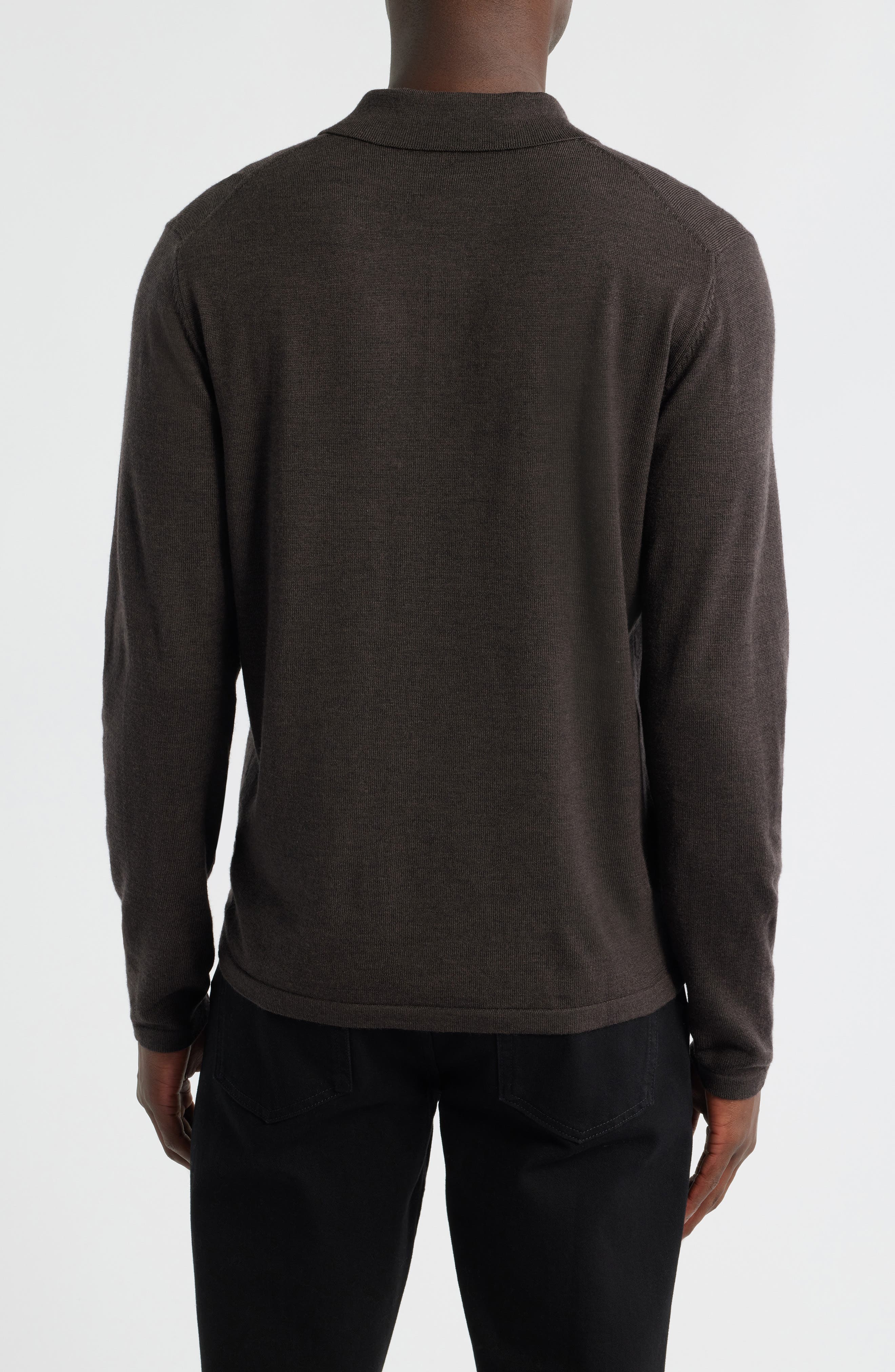 Thomas Merino Wool Long Sleeve Polo - image 4