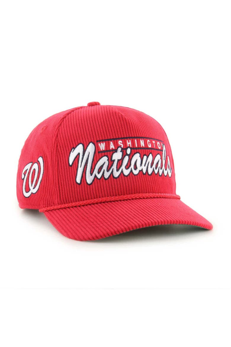 Men's '47 Red Washington Nationals Corduroy Hitch Adjustable Hat, Alternate, color, Red