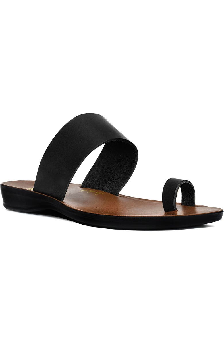 AEROSOFT Viewl Vintage Arch Toe Loop Sandal, Main, color, Black