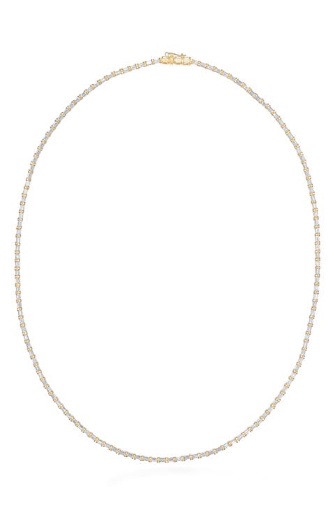 Baguette Diamond Tennis Necklace