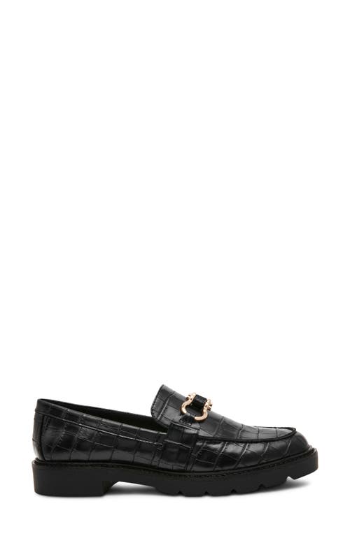 Anne Klein Ester Croc Embossed Loafer In Black