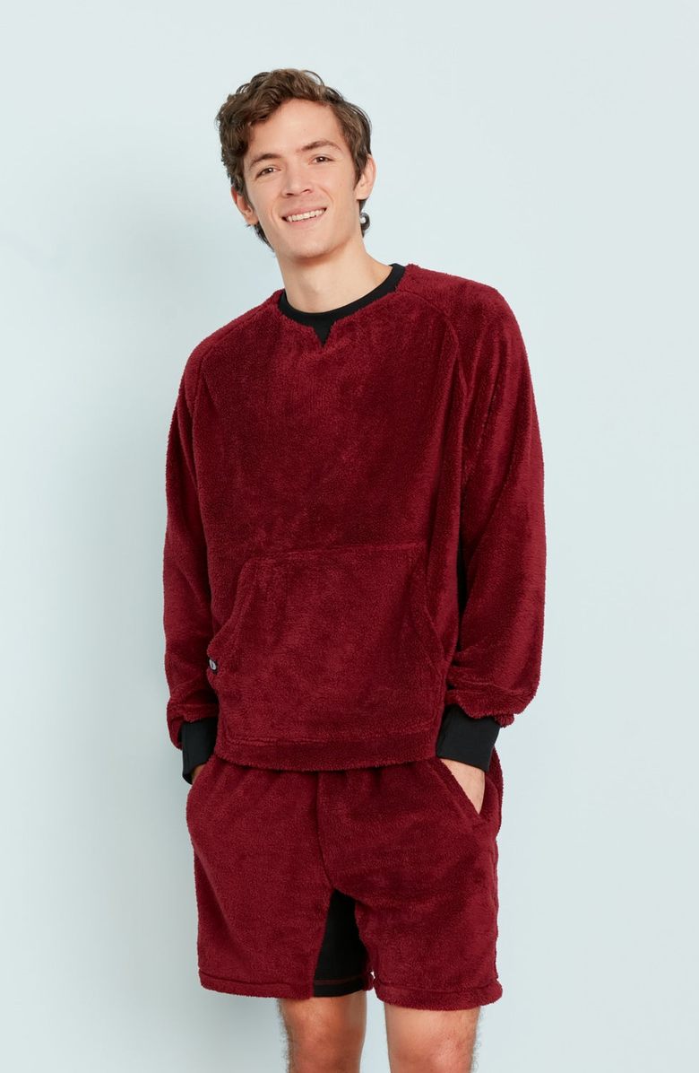 Jambys Floof Short, Main, color, Burgundy