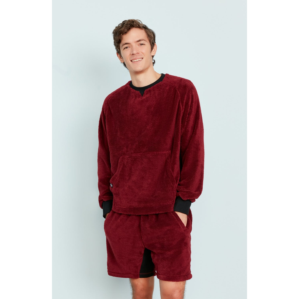 Jambys Floof Short In Burgundy