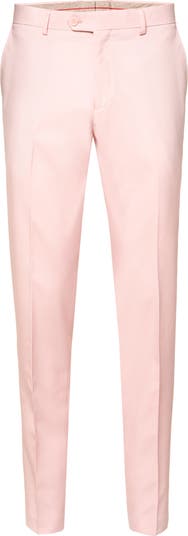 Blush Solid Two-Piece Suit with Tie