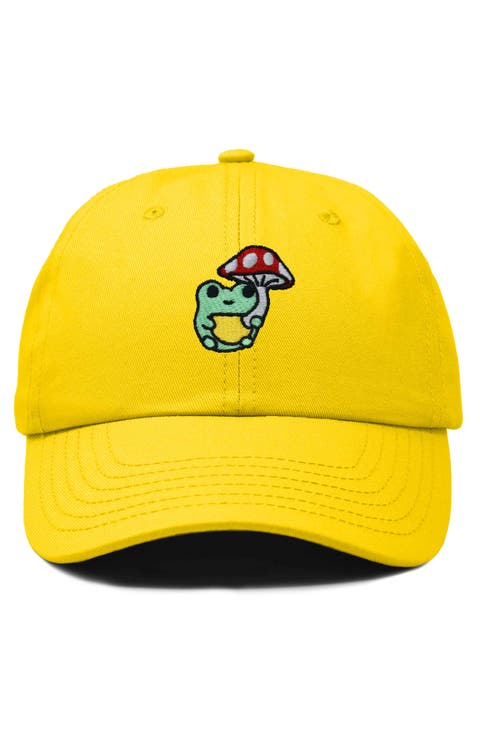 Mushroom Frog Embroidered Hat