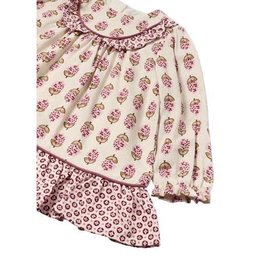 Mayoral Baby Viyella Print Dress In Brown
