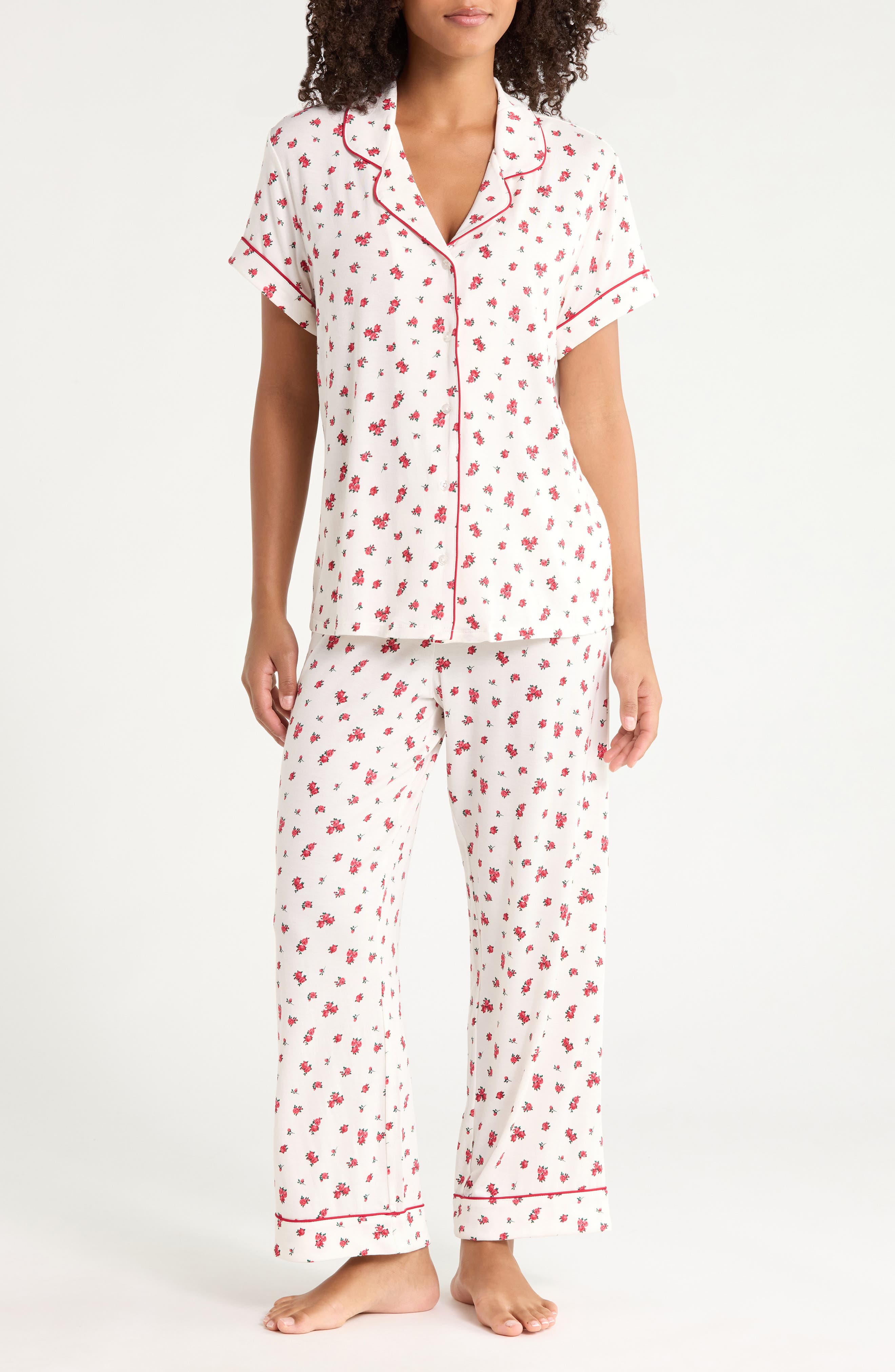 IVORY- RED ROSELYN FLORAL
