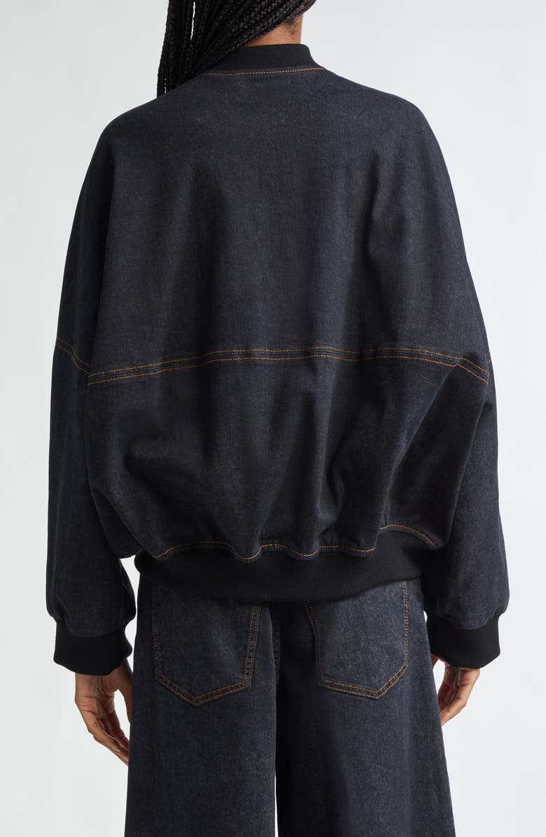 Marni Classic Denim Bomber Jacket, Alternate, color, 