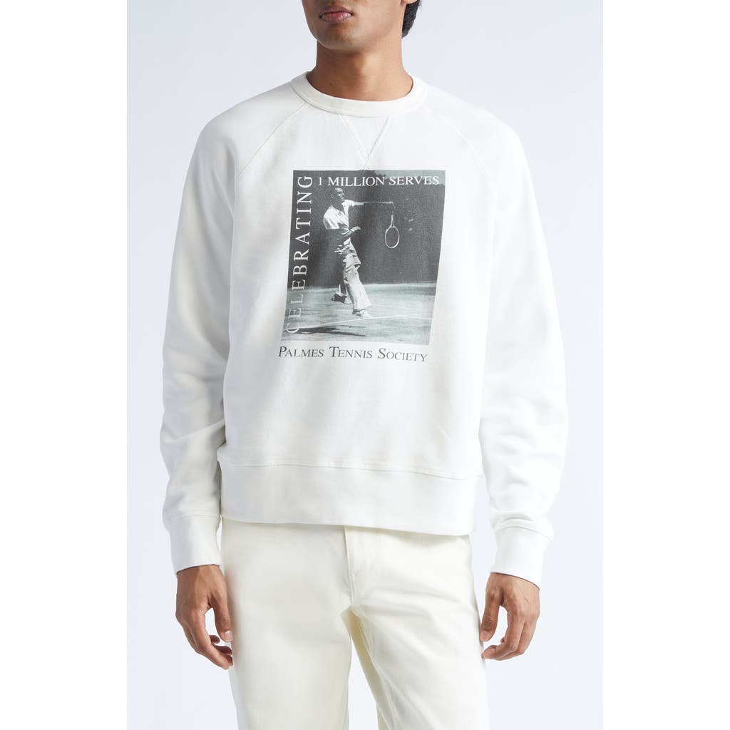 PALMES Celebration Raglan Sleeve Graphic Sweatshirt in Off-White  product