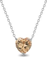 In Season Jewelry Prong CZ Birthstone Heart Necklace