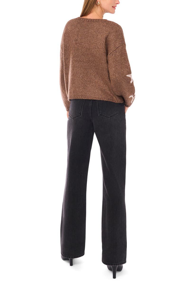 Halogen<sup>®</sup> Cozy Star Sleeve Sweater, Alternate, color, Dusty Brown Heather