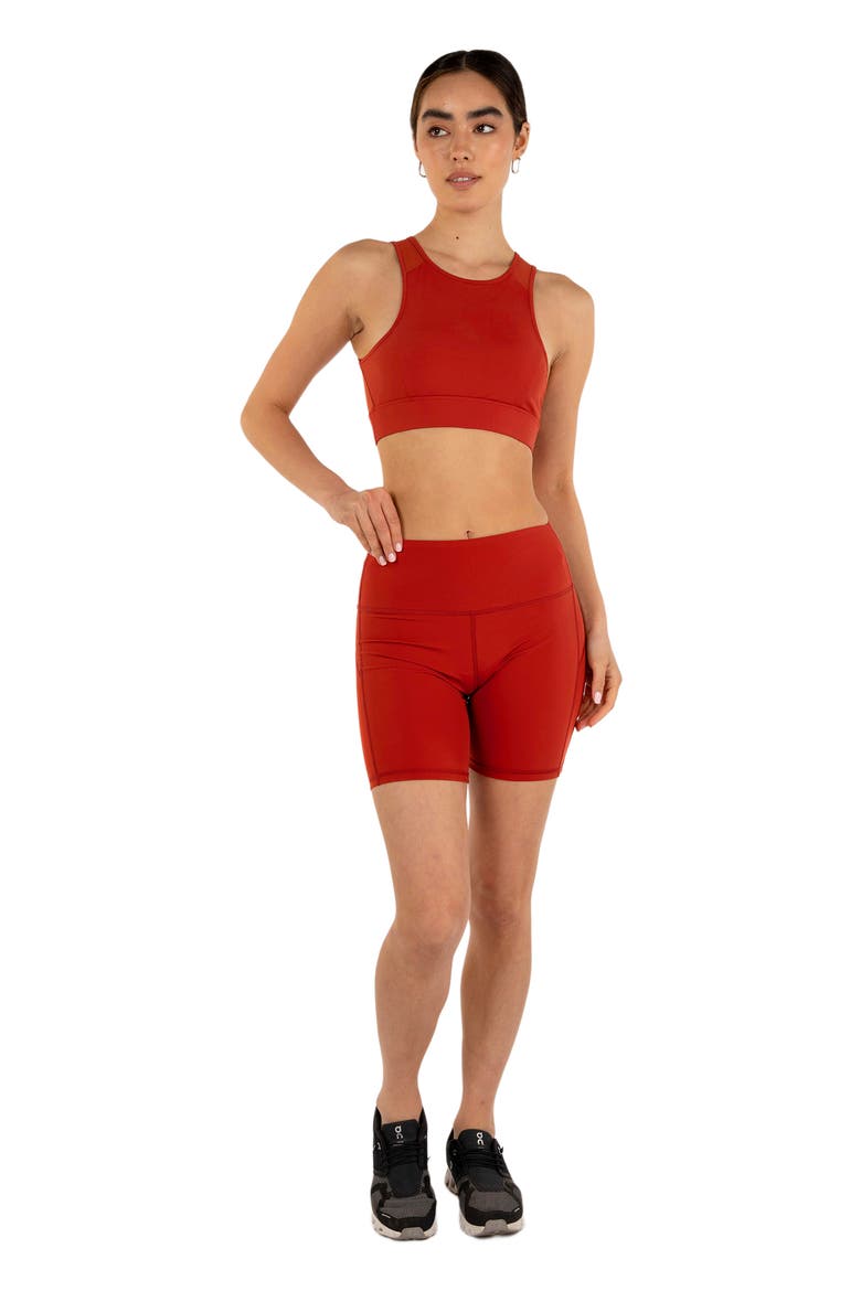 Venti Mesh Longline Silkiflex Longline Bra, Main, color, Mars Red
