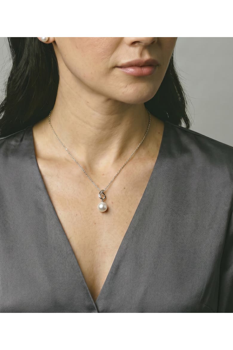 14K Gold South Sea Pearl & Diamond Symphony Pendant, Alternate, color, White Gold