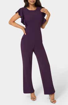 bebe Ruffle Scuba Jumpsuit