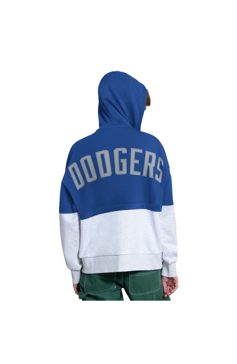 STARTER Women's Starter Royal/Heather Gray Los Angeles Dodgers Wishbone Full-Zip Hoodie, Alternate, color, Royal
