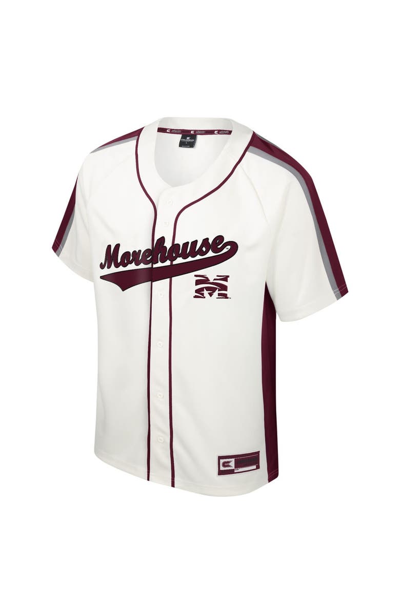 COLOSSEUM Men's Colosseum Cream Morehouse Maroon Tigers Ruth Button-Up Baseball Jersey, Alternate, color, 