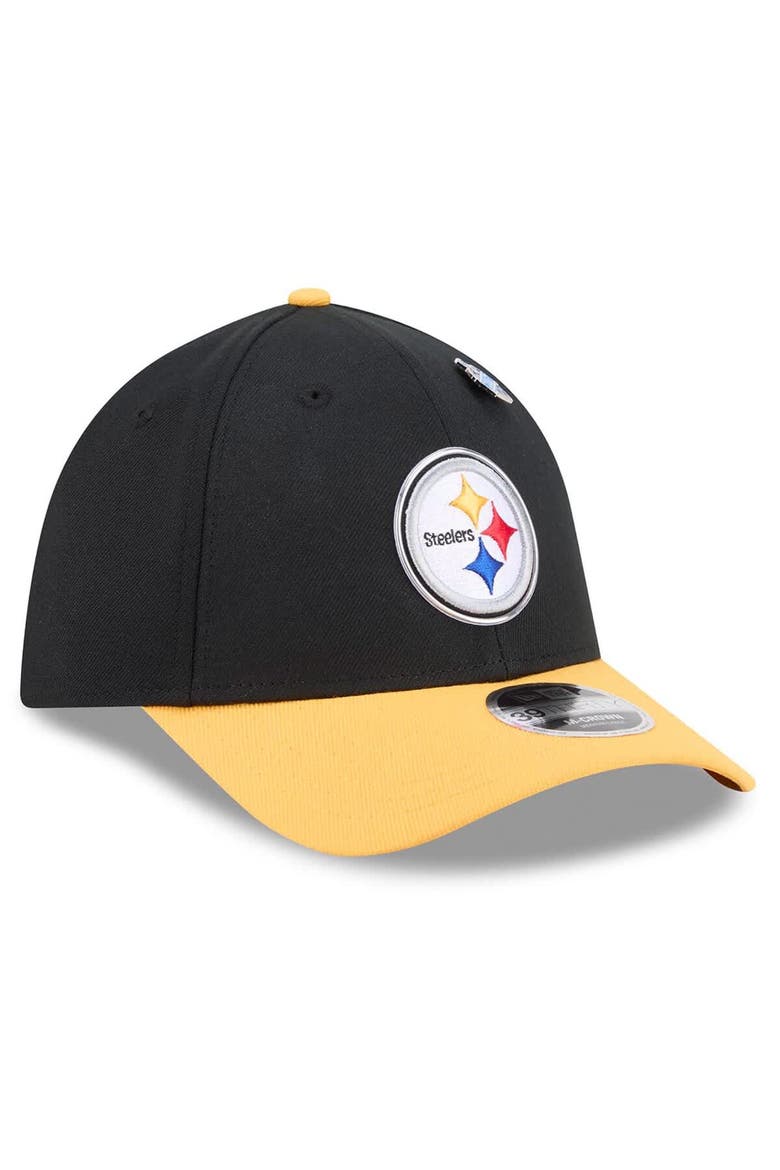 Men's New Era  Black/Gold Pittsburgh Steelers 2026 NFL Draft 39THIRTY M-Crown Flex Hat, Alternate, color, Black