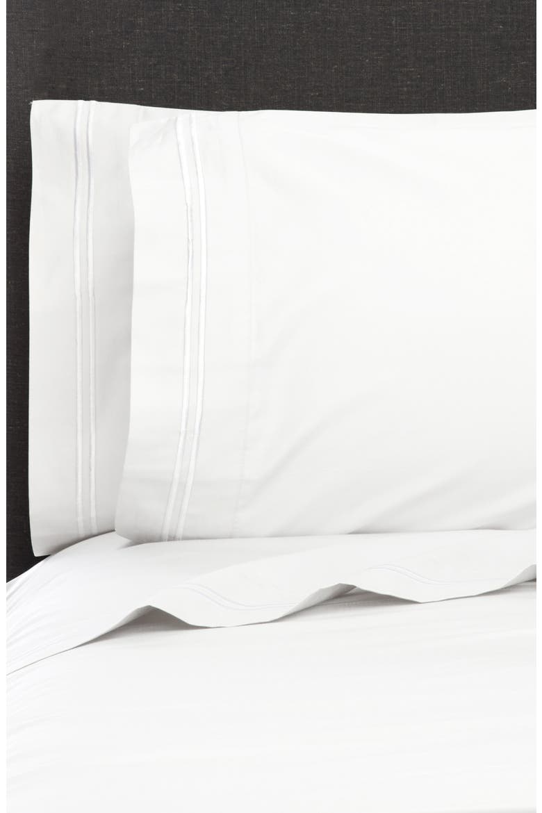 Set of 2 Border 600 Thread Count Sateen Pillowcases, Alternate, color, WHITE/ WHITE
