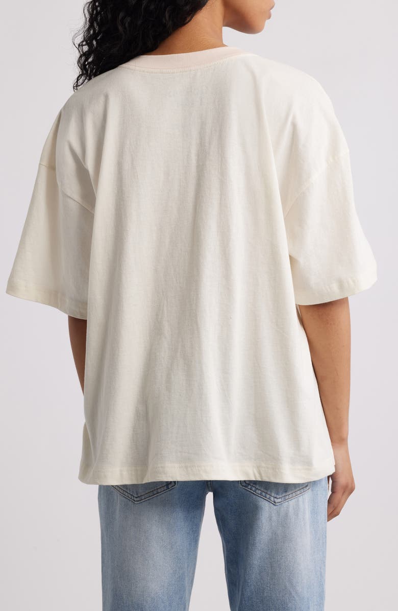 GOLDEN HOUR Strawberry Collage V-Neck Cotton Graphic T-Shirt, Alternate, color, Marshmallow/ Mauve Morn