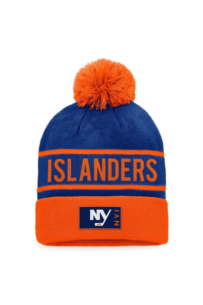 Men's Fanatics Branded Blue/Orange New York Islanders Authentic Pro Alternate Logo Cuffed Knit Hat with Pom, Main, color, Blue