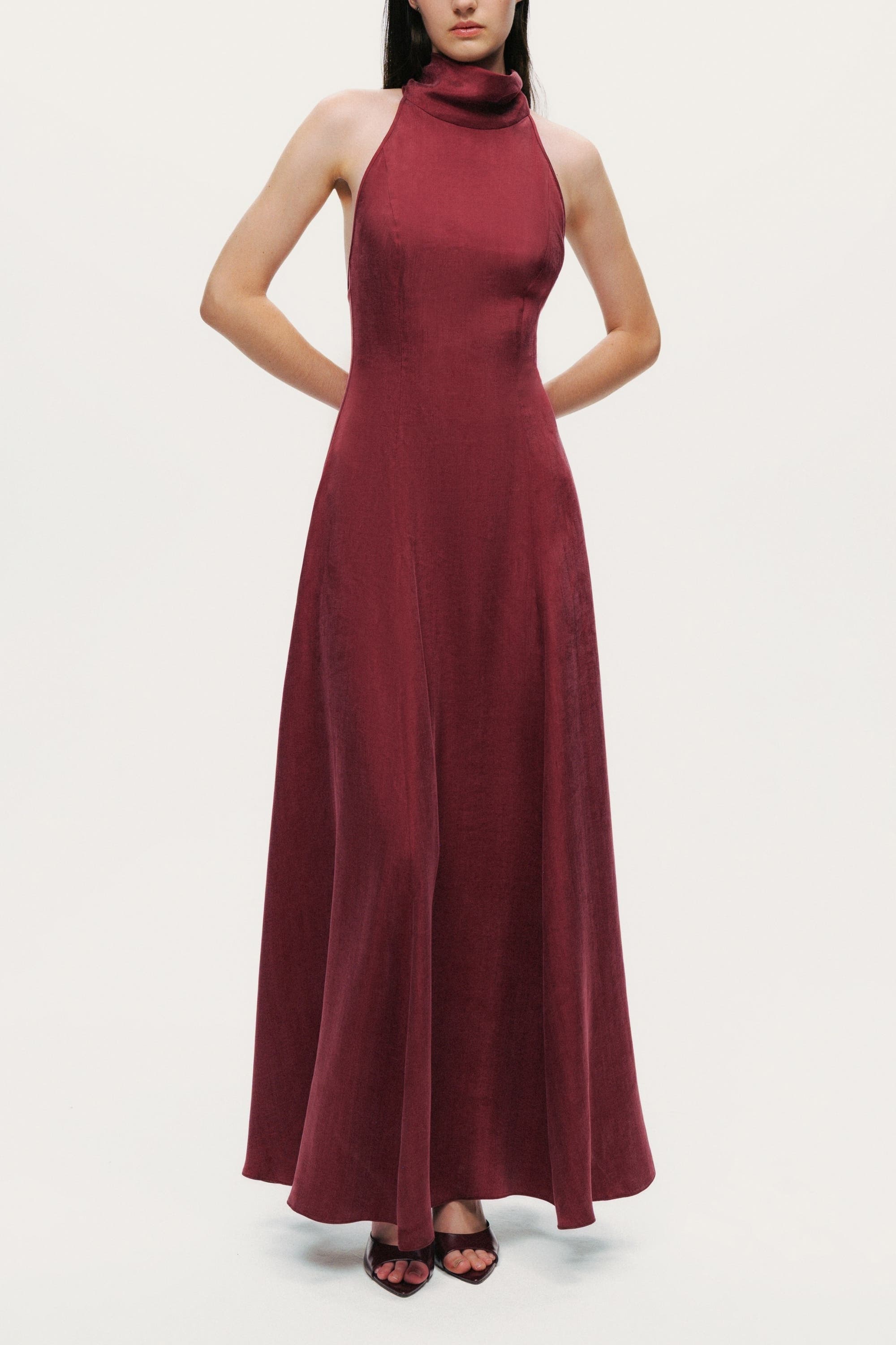 Backless Tie-Back Halter Dress - image 2