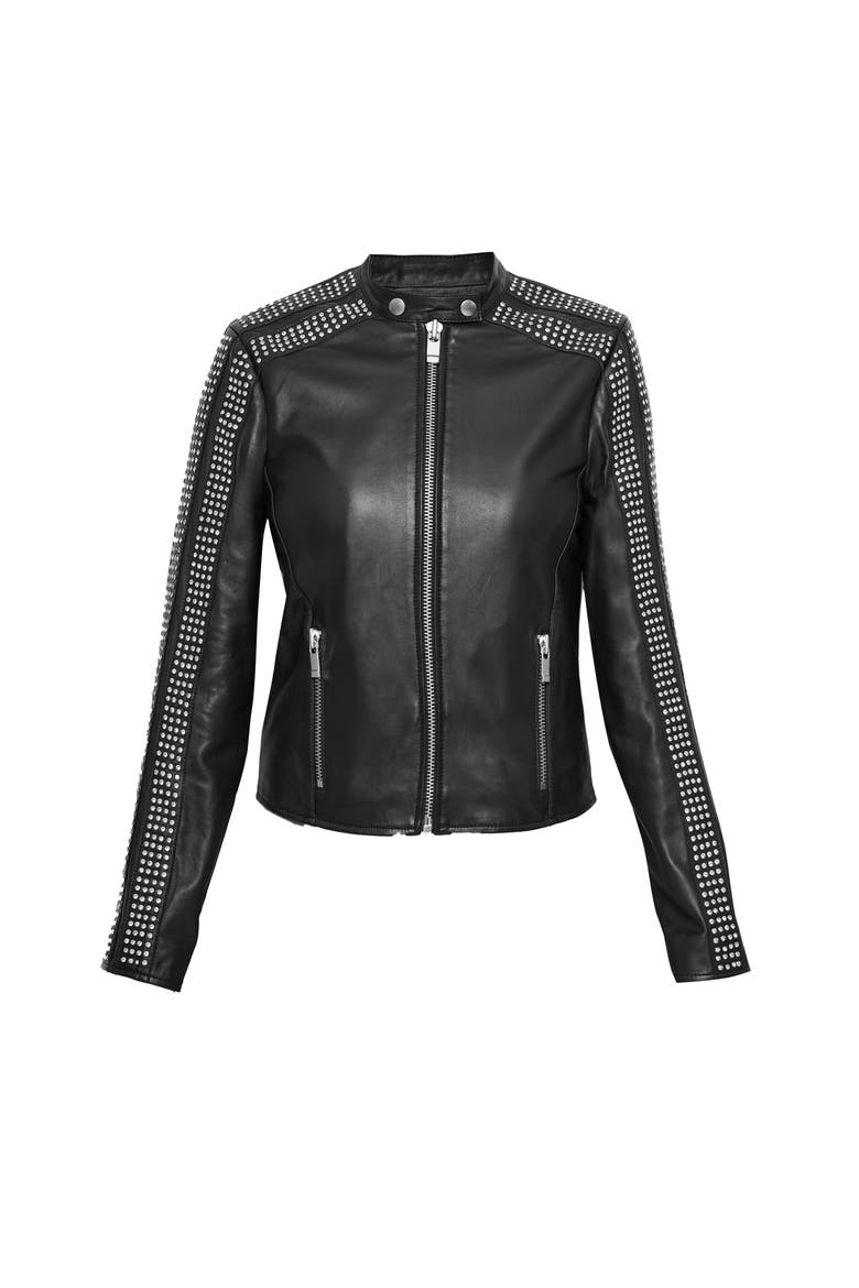 Ryder Upcycled Leather Jacket, Alternate, color, Black
