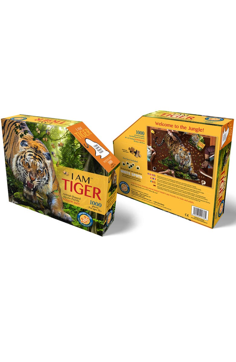 Madd Capp I Am Tiger 1000 Piece Animal Shaped Jigsaw Puzzle, Alternate, color, Multicolored
