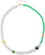 SPHERA MILANO 14K Yellow Gold Vermeil Imitation Pearl Beaded Necklace