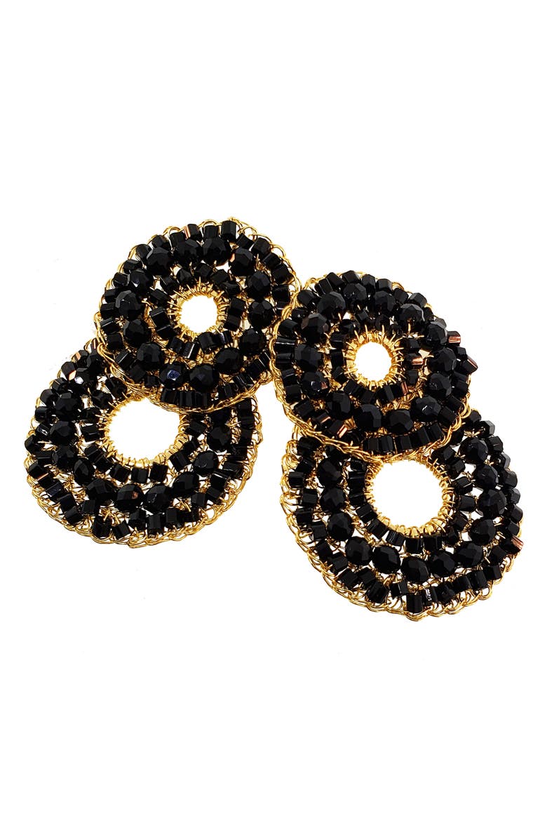 Lavish by Tricia Milaneze Lavish Jewelry Crystal Bead Double Hoop Earrings, Alternate, color,