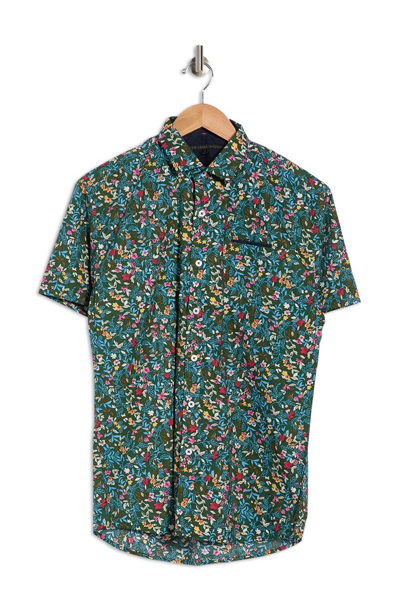IMPATIENT WOLVES Green Fior Floral Button Down Shirt, Alternate, color, 