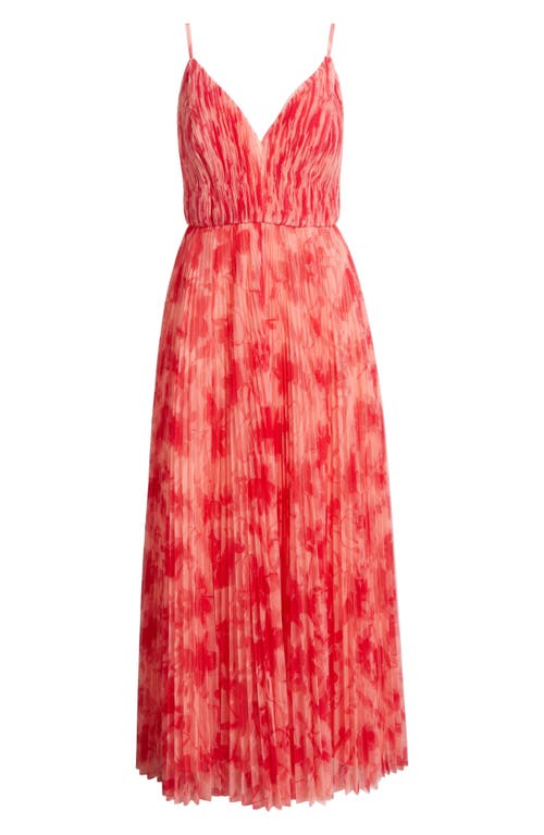 HUTCH HUTCH PRINT PLEATED SLEEVELESS MAXI DRESS