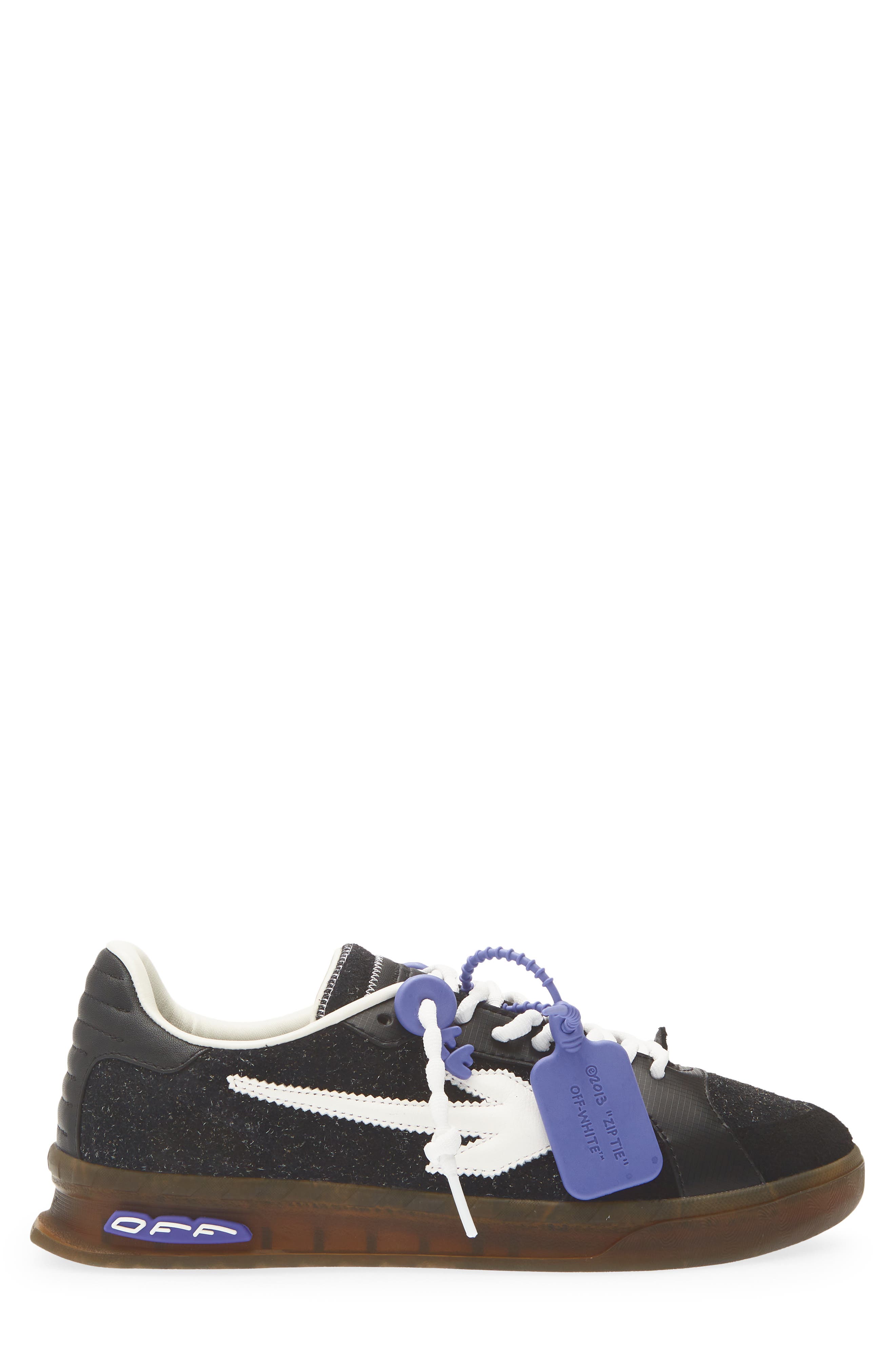 End of Play Leather Sneaker, Alternate, color, BLACK / WHITE