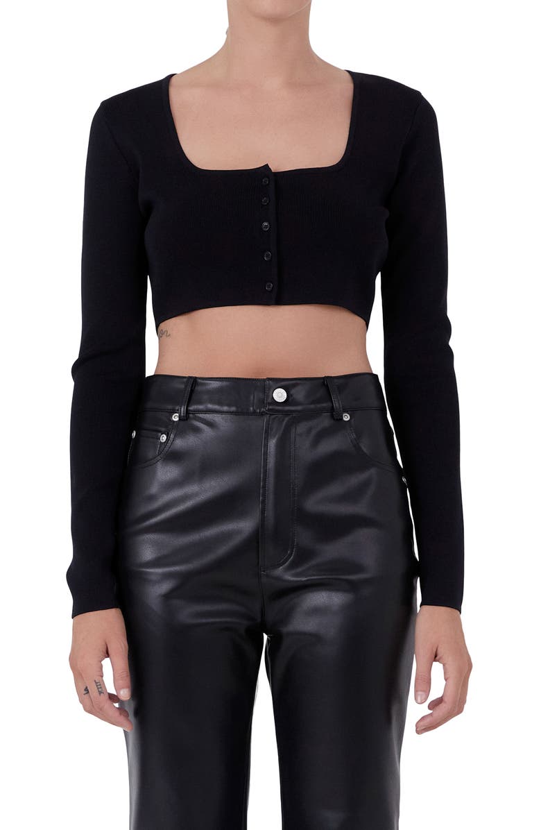 Endless Rose Rib Crop Top, Alternate, color, Black