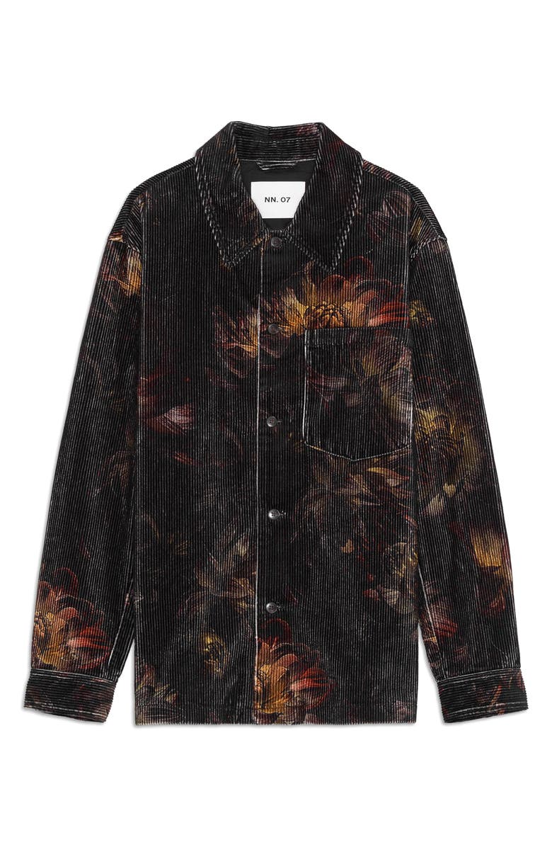 NN07 Blade Organic Cotton Corduroy Shirt Jacket, Main, color, Multi Colour Print