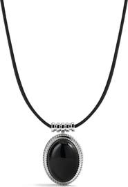Luv AJ The Midnight Mesa Black Agate Pendant Necklace