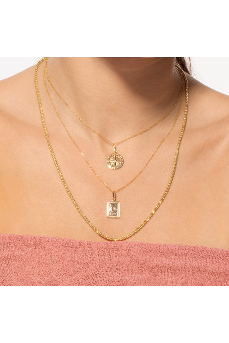 Gold Moon Tag Necklace, Alternate, color, Yellow Gold
