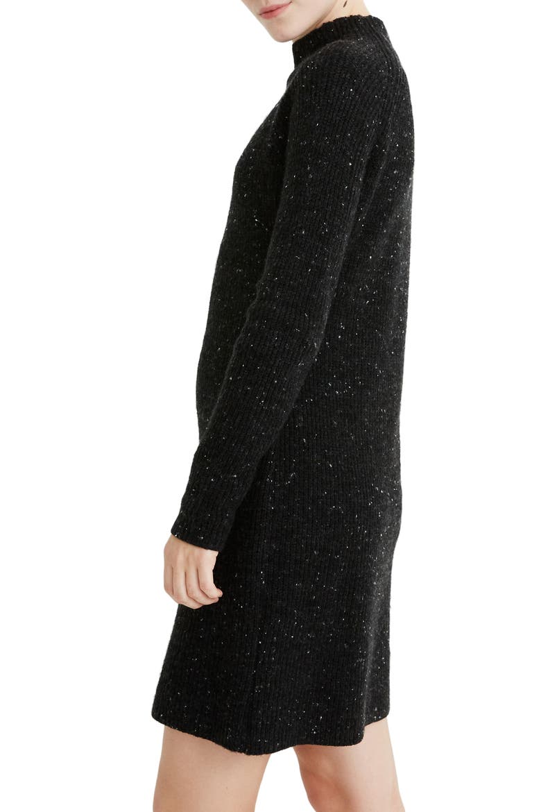 Donegal Rolled Mock Neck Sweater Dress, Alternate, color, DONEGAL COAL