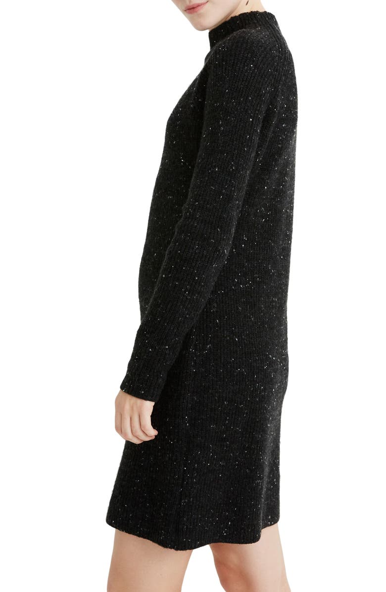 Madewell Donegal Rolled Mock Neck Sweater Dress, Alternate, color,